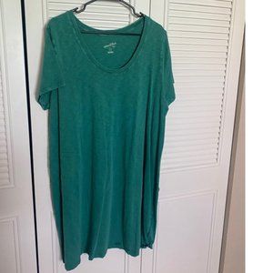Women's Short Sleeve T-Shirt Dress - Universal Thread 1X Green